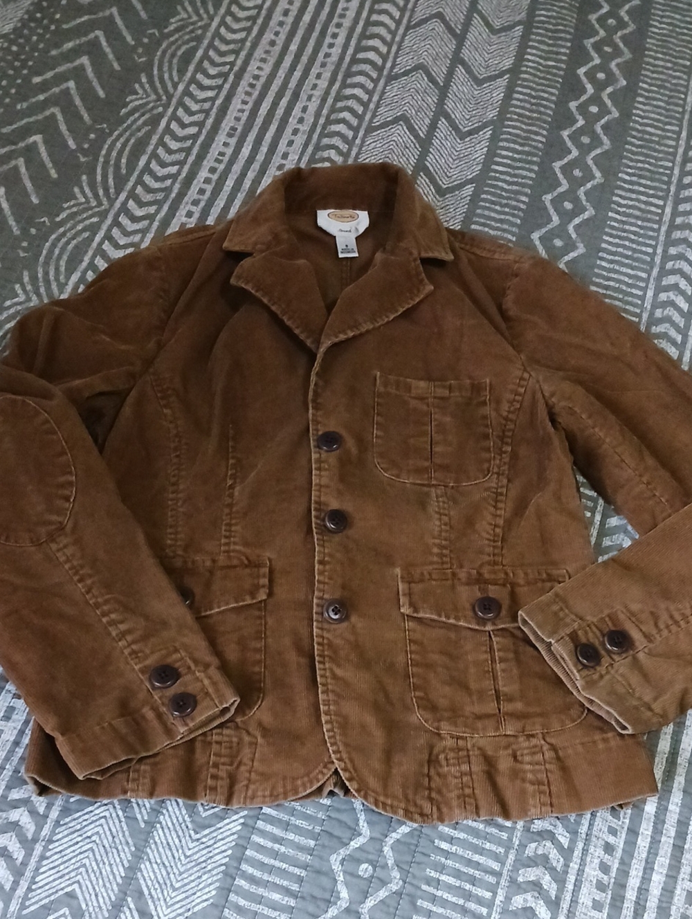 Talbots Brown Corduroy Shirt Jacket Size 8